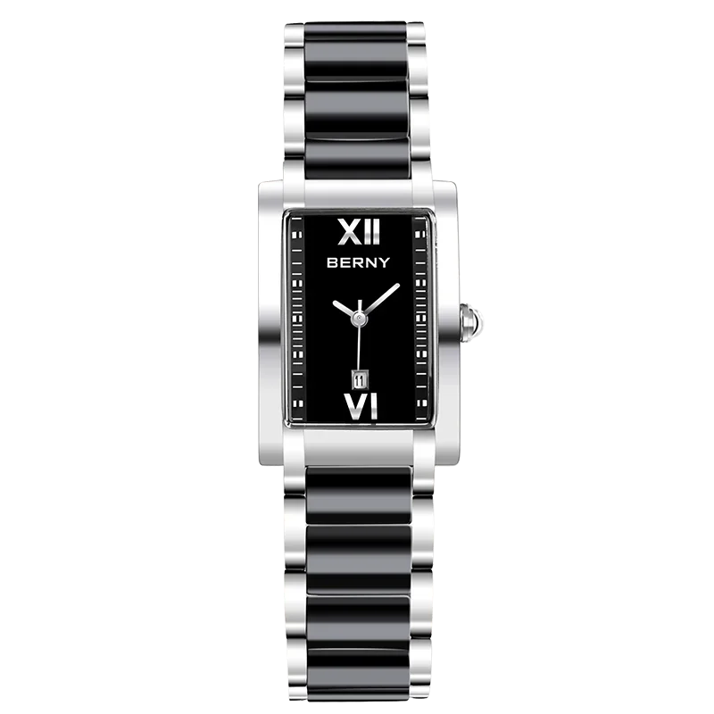Relógio de Luxo Feminino Preto BERNY - Versão Prata - Lojas LA