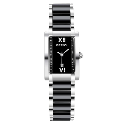 Relógio de Luxo Feminino Preto BERNY - Versão Prata - Lojas LA