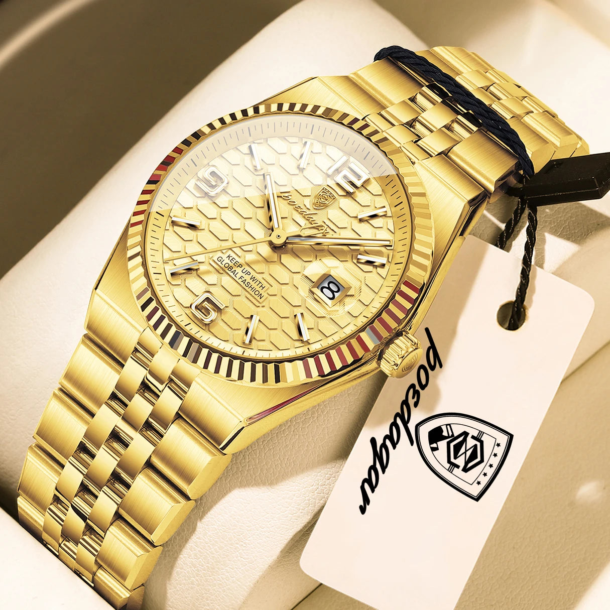 relógio de pulso feminino dourado