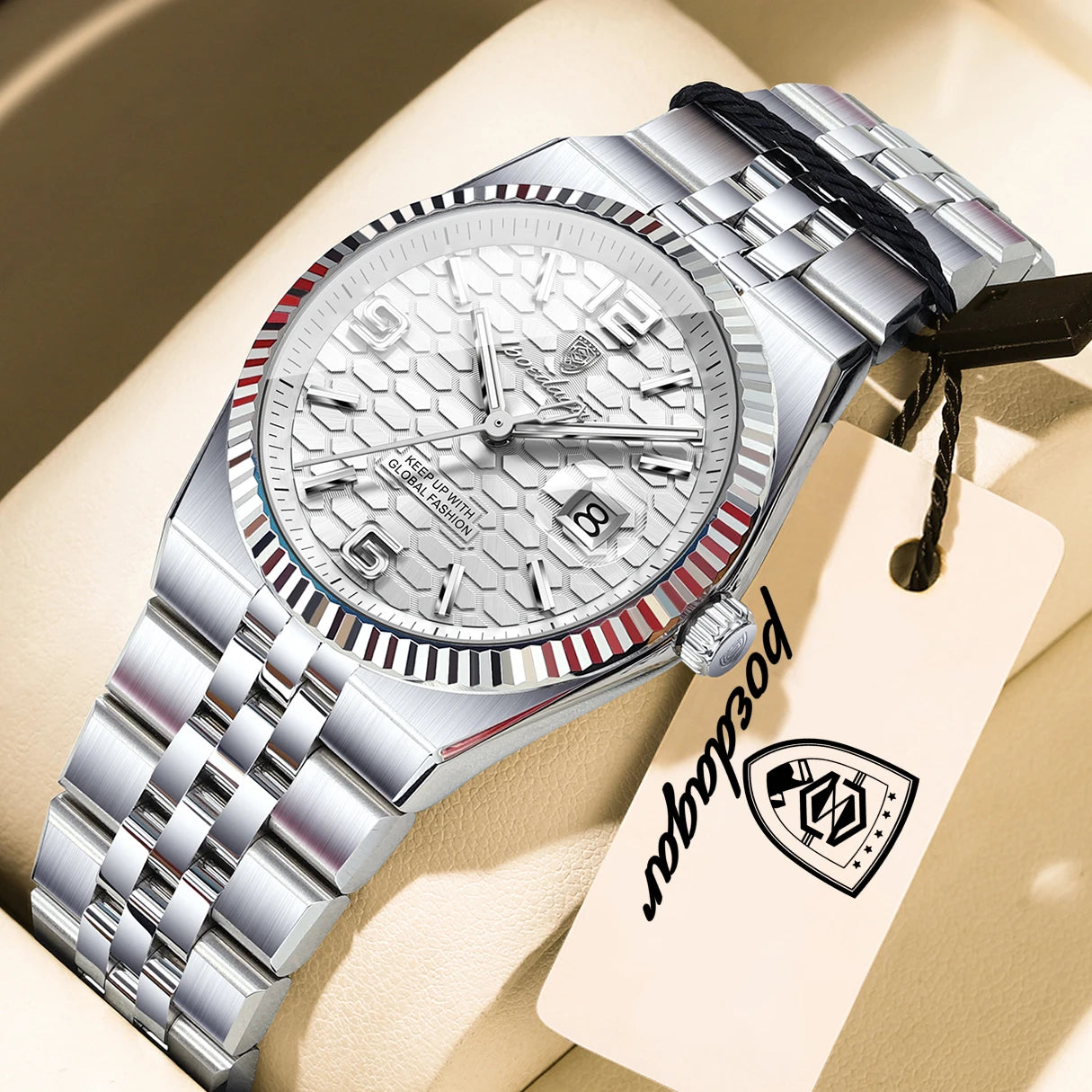 relógio de pulso feminino preta e branco