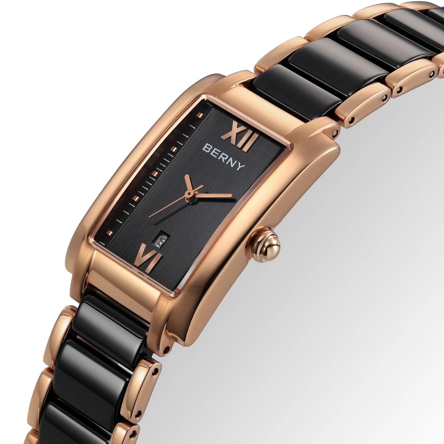 Relógio de Luxo Feminino Preto BERNY - Vista Lateral - Lojas LA