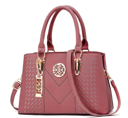 Bolsa de Couro Feminina Bordada Alta Qualidade - Vista Lateral - Lojas LA