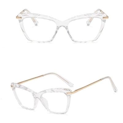 Óculos Feminino Lente Transparente Moda Vintage - Vista Lateral - Lojas LA