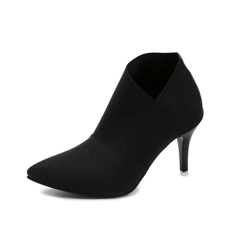 Bota Feminina de Salto Alto Fino Modelo OLIVIA - Vista Lateral - Lojas LA