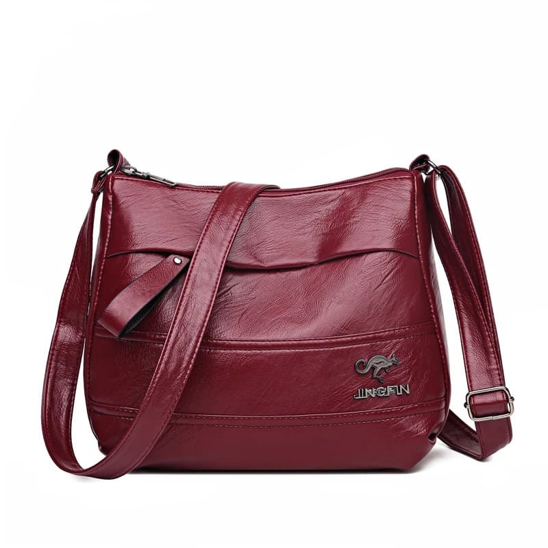 Bolsa de Couro Crossbody Premium - Detalhe Interior - Lojas LA