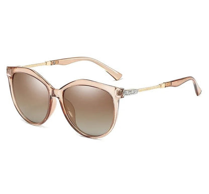 Óculos de Sol Feminino Redondo Polarizado Estilo Gatinho UV400 - Vista Lateral - Lojas LA