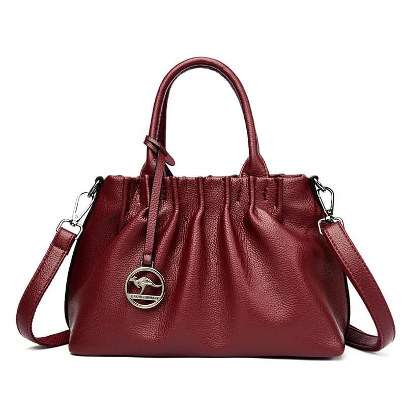 Bolsa de Couro Genuíno Crossbody Grande Capacidade - Vista Principal - Lojas LA