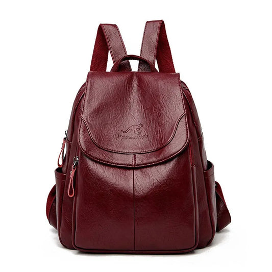 Mochila Vintage de Couro Para Mulheres - Vista Principal - Lojas LA