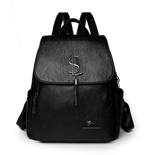 Mochila de Couro Macio para Mulheres - Vista Principal - Lojas LA