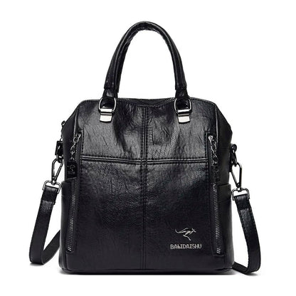 Mochila feminina couro multifunções — vista principal Lojas LA
