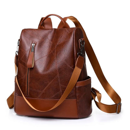 Interior mochila feminina couro macia — espaçosa e organizada