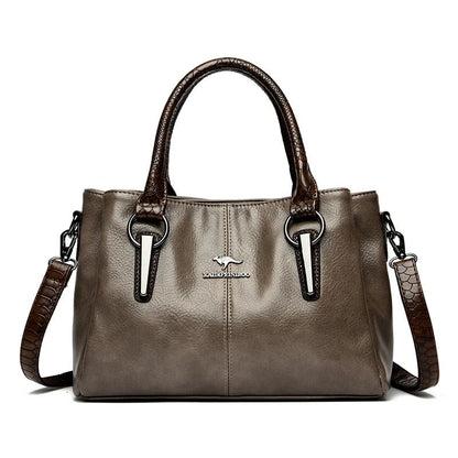Bolsa de Couro Macio Retrô Alta Qualidade - Vista Lateral - Lojas LA