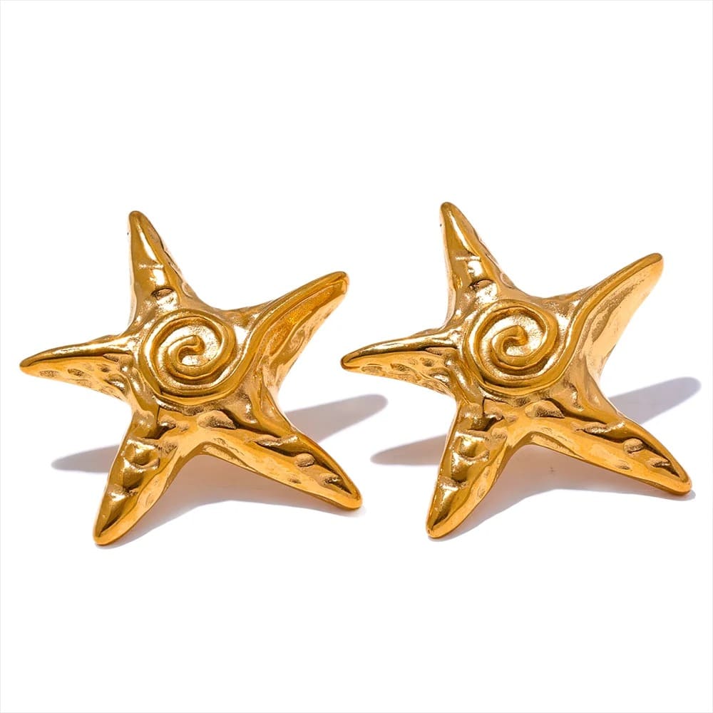 Brinco Feminino Estrela Dourado e Prata Fashion - Versão Prata - Lojas LA