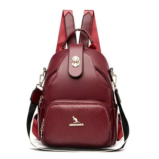 Mochila de Couro Grande Capacidade para Mulheres - Vista Principal - Lojas LA