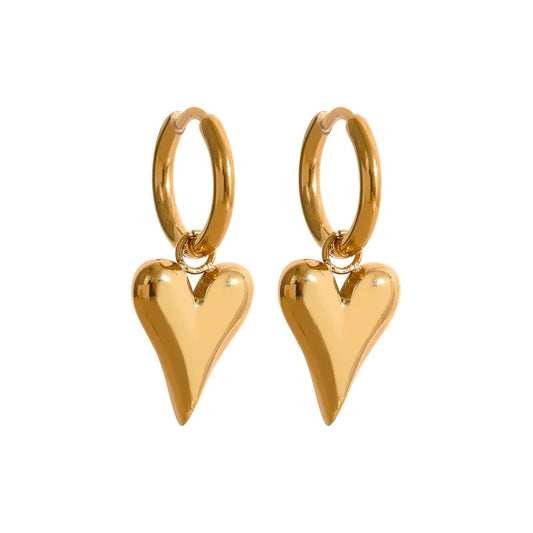 Brinco Feminino Coração Dourado e Prata Fashion - Versão Dourada - Lojas LA