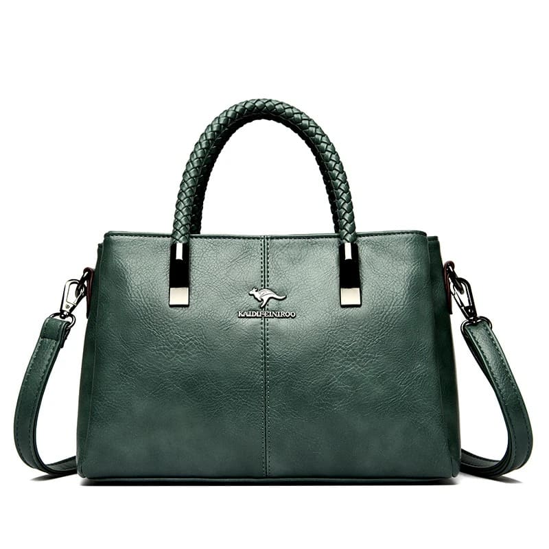 Bolsa de Couro de Luxo Crossbody 3 Camadas - Vista Lateral - Lojas LA