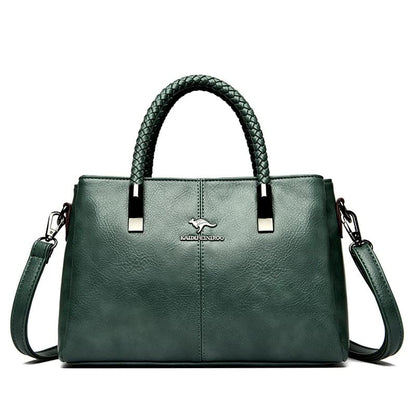 Bolsa de Couro de Luxo Crossbody 3 Camadas - Vista Lateral - Lojas LA