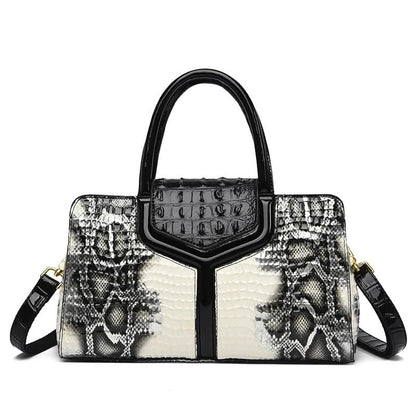 Bolsa de Couro Crocodilo Grande Capacidade - Vista Lateral - Lojas LA