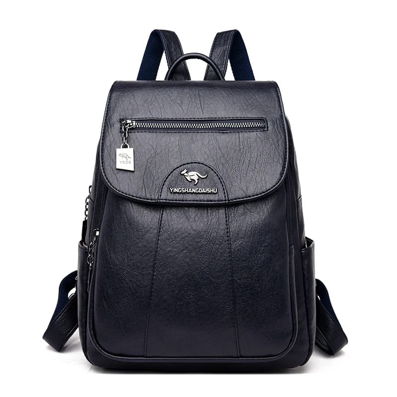 Mochila feminina couro grande capacidade preta — uso no trabalho