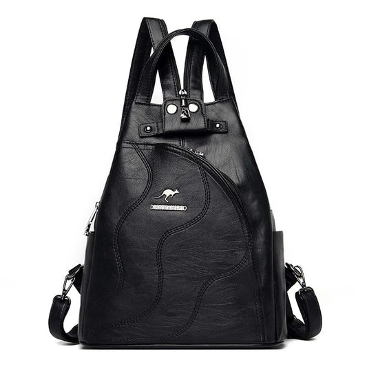 Mochila de Couro Vintage Feminina Grande Capacidade - Vista Principal - Lojas LA