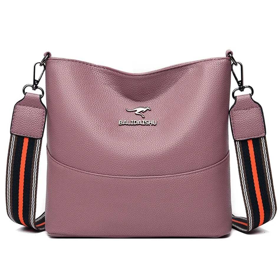 Bolsa de Couro Feminina Qualidade Premium - Vista Lateral - Lojas LA