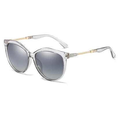 Óculos de Sol Feminino Redondo Polarizado Estilo Gatinho - Versão Marrom - Lojas LA