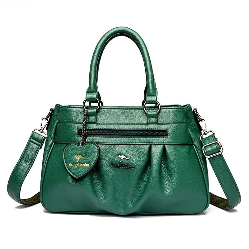 Bolsa de Couro Feminina Moda Atual - Detalhe Interior - Lojas LA