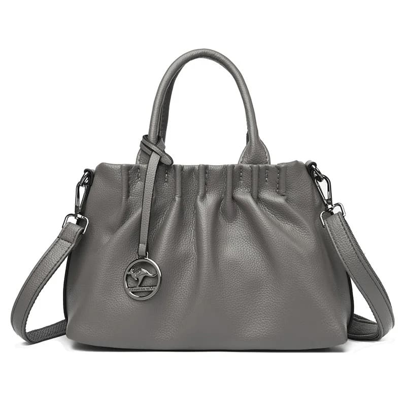 Bolsa de Couro Genuíno Crossbody Grande Capacidade - Detalhe Interior - Lojas LA