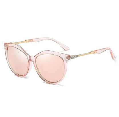 Óculos de Sol Feminino Redondo Polarizado Estilo Gatinho UV400 - Vista Frontal - Lojas LA