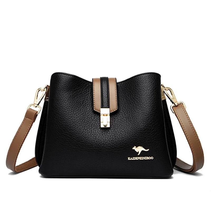 Bolsa de Couro Casual Alta Capacidade - Detalhe Fechamento - Lojas LA