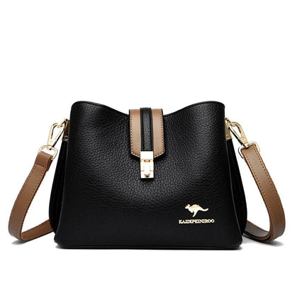 Bolsa de Couro Casual Alta Capacidade - Detalhe Fechamento - Lojas LA