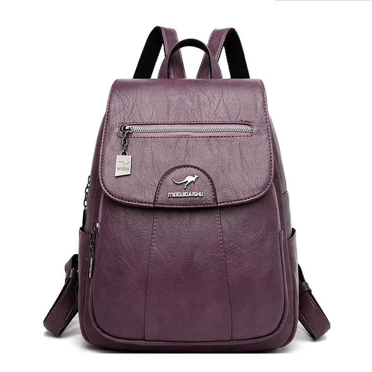 Mochila Feminina de Couro Grande Capacidade - Vista Principal - Lojas LA