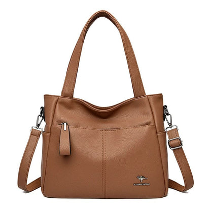 Bolsa de Couro Macio Para Mulheres Alta Qualidade - Vista Lateral - Lojas LA