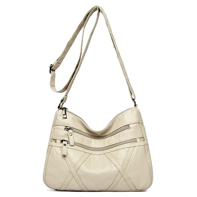 Bolsa de Couro Macio Crossbody para Mulheres - Vista Lateral - Lojas LA