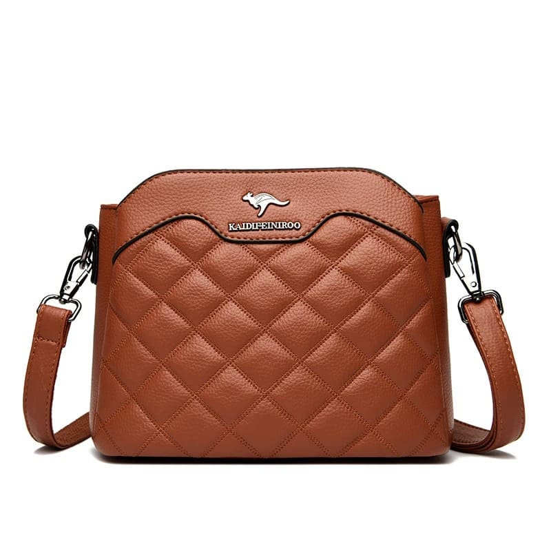 Bolsa Crossbody de Couro Macio Alta Qualidade - Vista Lateral - Lojas LA