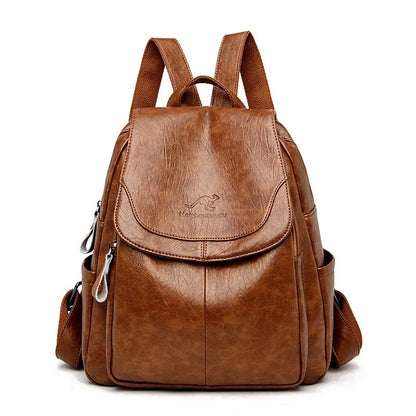 Detalhe zíper mochila feminina vintage couro ecológico