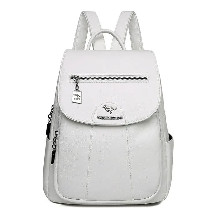 Interior mochila feminina couro grande capacidade — divisórias organizadas
