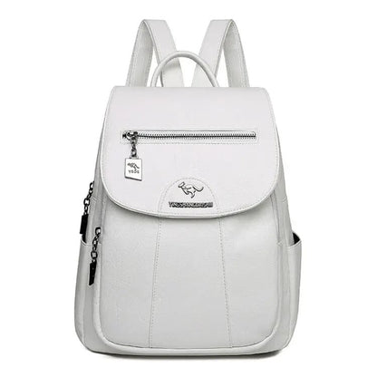 Interior mochila feminina couro grande capacidade — divisórias organizadas