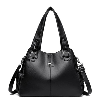 Bolsa Feminina em Couro Genuíno Premium com Carteiras - Vista Principal - Lojas LA