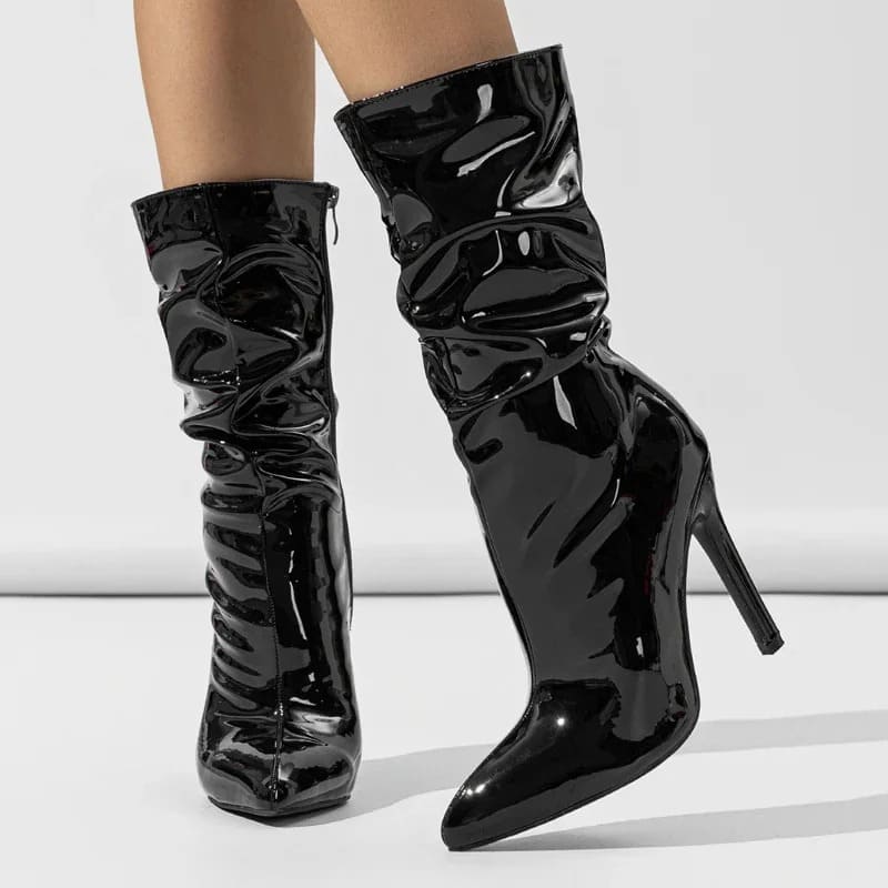 Bota Cano Longo Feminina Salto Alto Fino - Versão Preta - Lojas LA