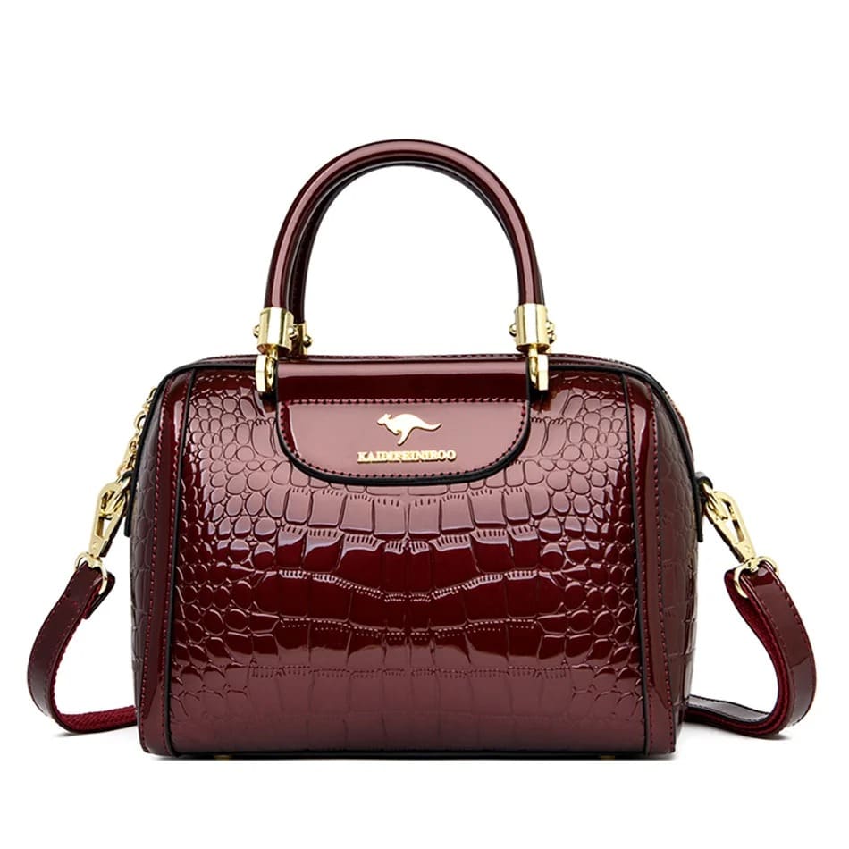 Bolsa de Couro Feminina Estampa Crocodilo - Vista Principal - Lojas LA