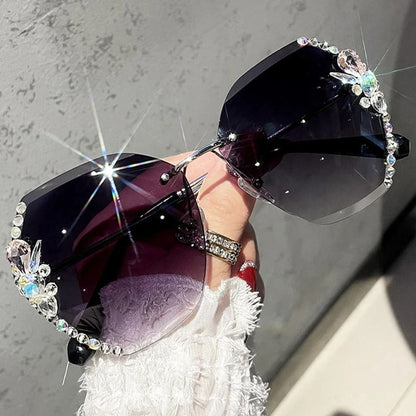 Óculos de Sol Feminino Design de Luxo UV400 - Detalhe Hastes - Lojas LA