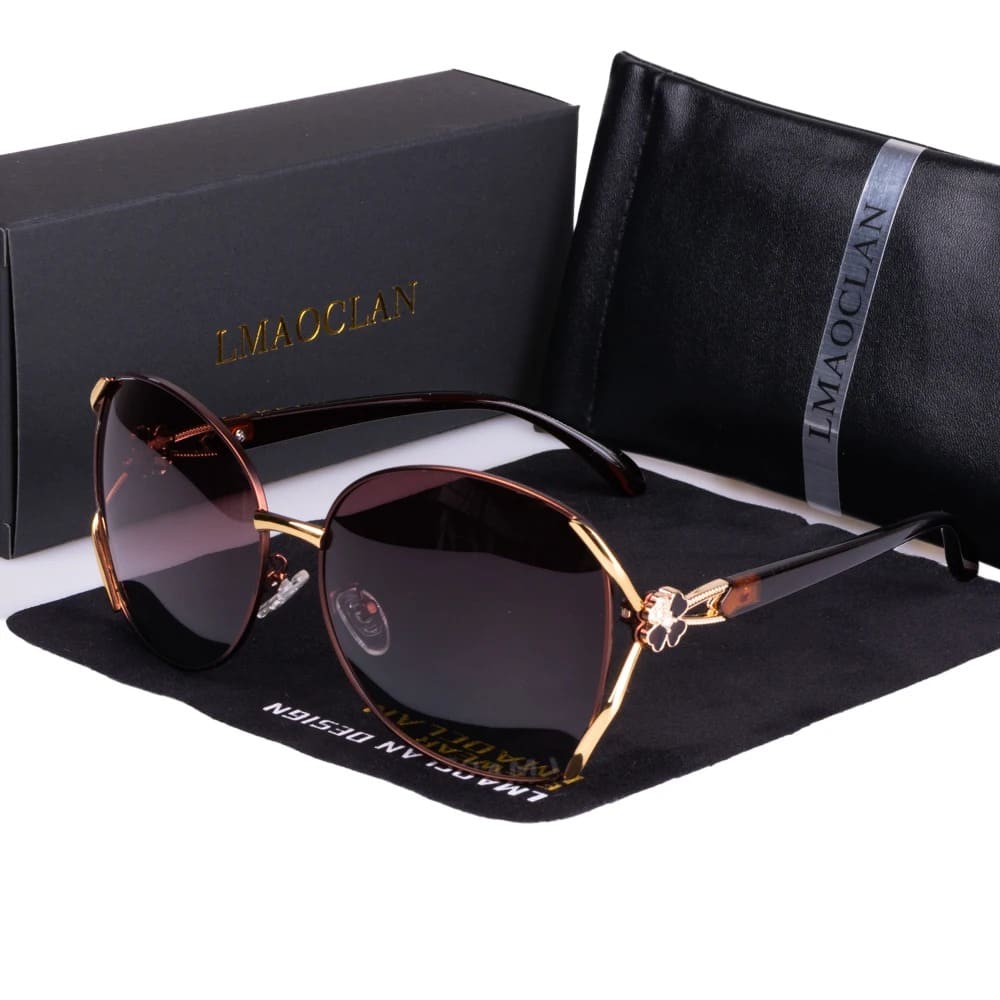 Óculos de Sol Feminino Polarizado Marca de Luxo - Vista Lateral - Lojas LA