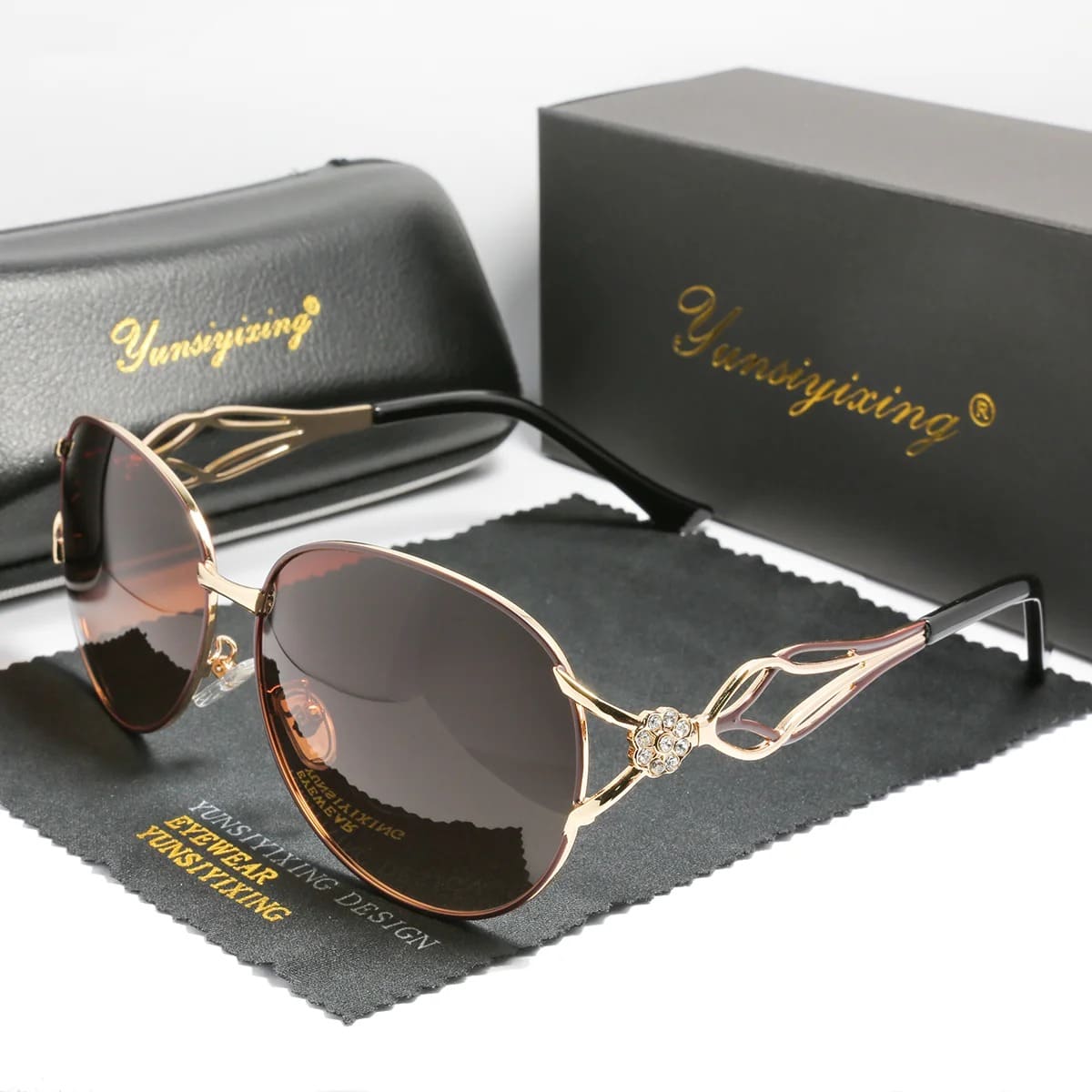 Óculos de Sol Feminino Polarizado Borboleta UV400 - Versão Marrom - Lojas LA