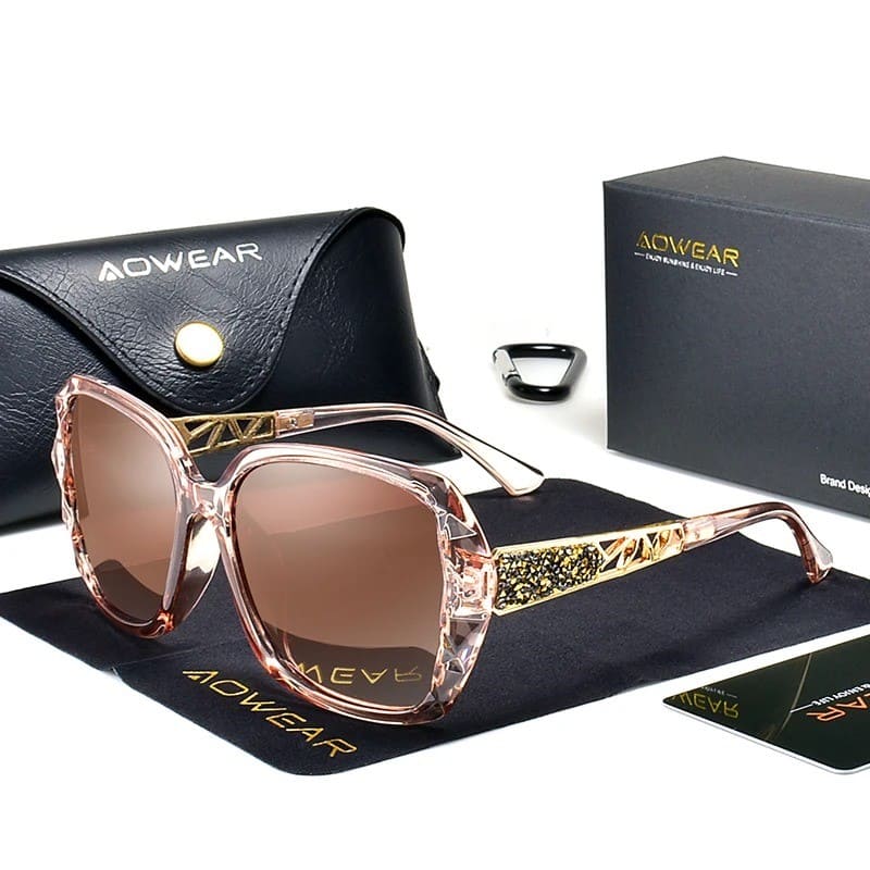 Óculos de Sol Feminino Polarizado de Luxo UV400 - Vista Frontal - Lojas LA