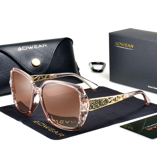 Óculos de Sol Feminino Polarizado de Luxo UV400 - Vista Frontal - Lojas LA