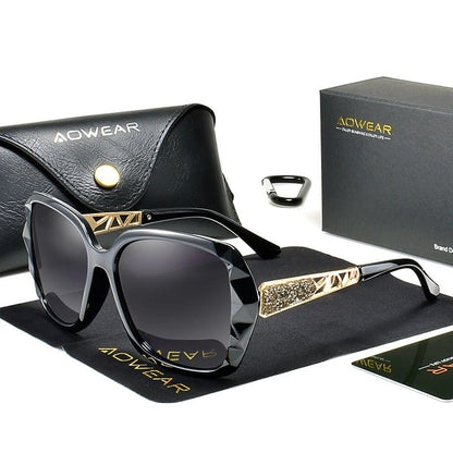 Óculos de Sol Feminino Polarizado de Luxo UV400 - Vista Lateral - Lojas LA