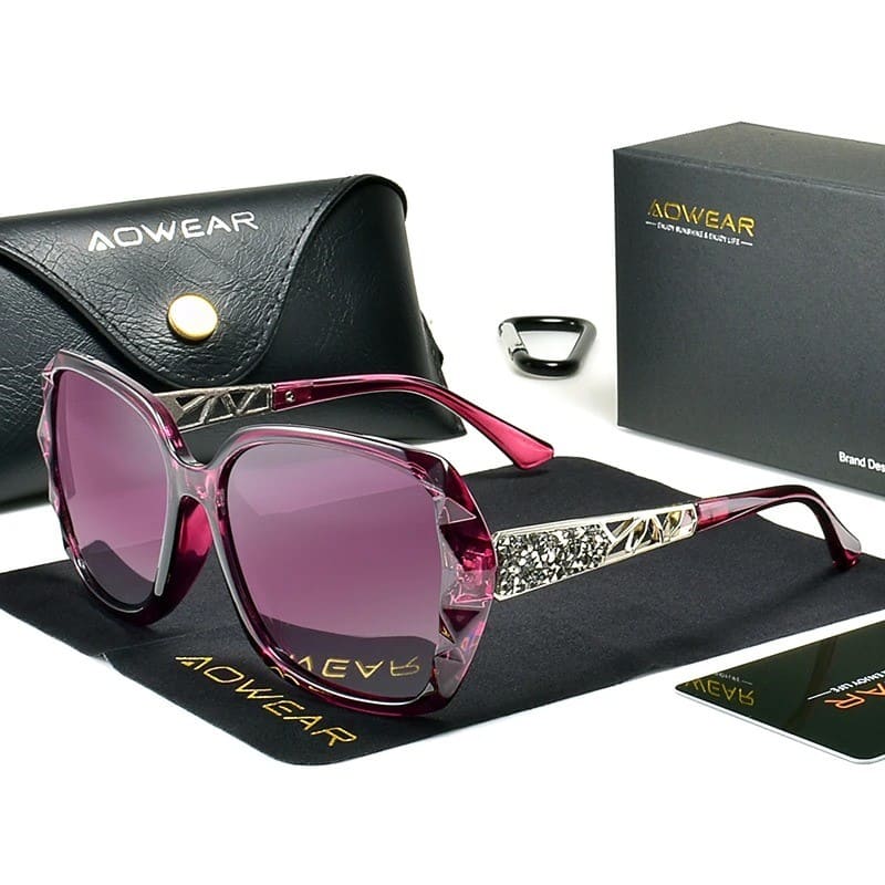 Óculos de Sol Feminino Polarizado de Luxo UV400 - Versão Marrom - Lojas LA