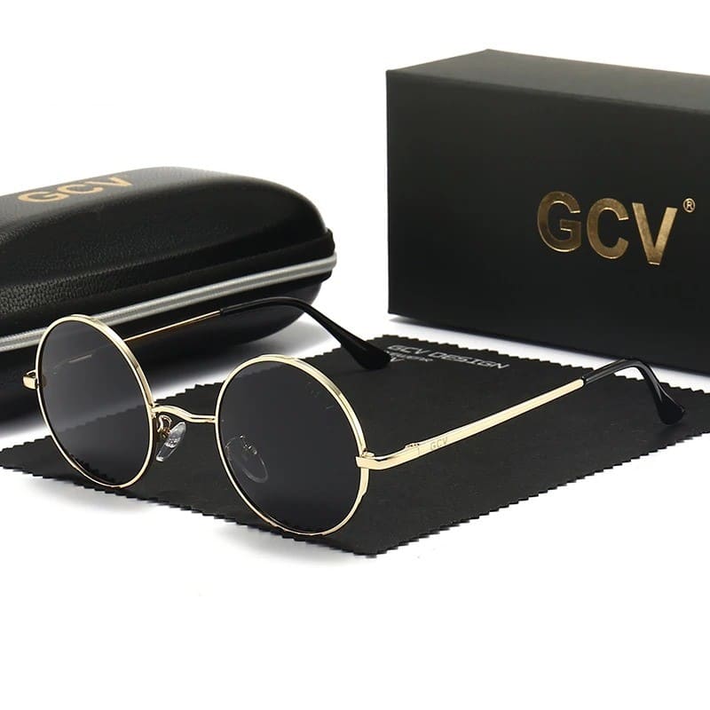 Óculos de Sol Feminino Redondo GCV Elegante - Versão Marrom - Lojas LA