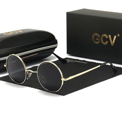 Óculos de Sol Feminino Redondo GCV Elegante - Versão Marrom - Lojas LA